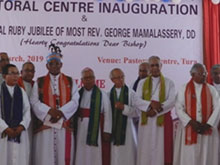 Bishop George Mamalassery with the other Bishops in his Ruby Jubilee, 16th March 2019